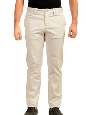 Malo Men's Gray Flat Front Casual Pants US 34 IT 50